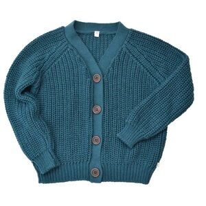Nui Organics Women’s Bernard Merino Wool Cardigan- Deep Sea